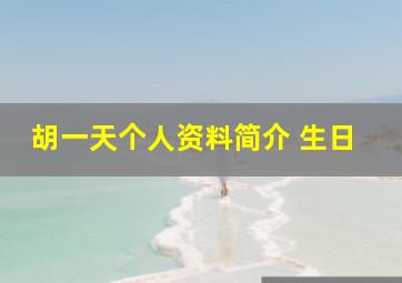 胡一天个人资料简介 生日